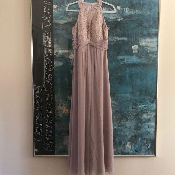 Eliza J Beaded Lace & Chiffon Gown Size 8 - Picture 3 of 12